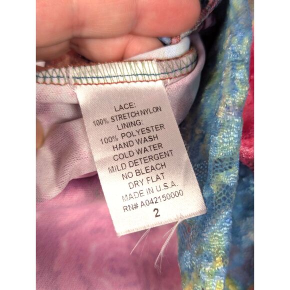 Reversible Y2K 90s Phoebe Buffay Stretch Mesh Floral Animal Print Top Small - Picture 7 of 7